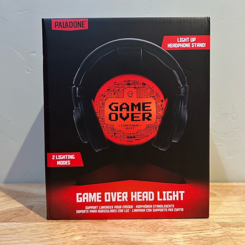 Paladone Game Over Light Up Freestanding Headphone Holder. Brand New In Box - Picture 3 of 12